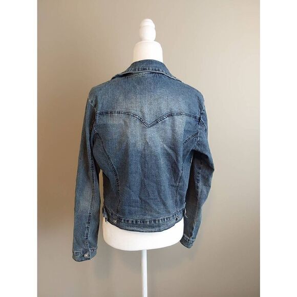 Revolt Jeans Co Denim Jacket Sz L Embellished - Picture 4 of 7